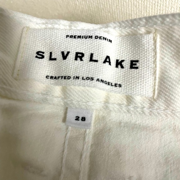 SLVRLAKE London White Destructed Jeans 28 Straight Leg 100% Cotton USA $289 - Picture 3 of 15